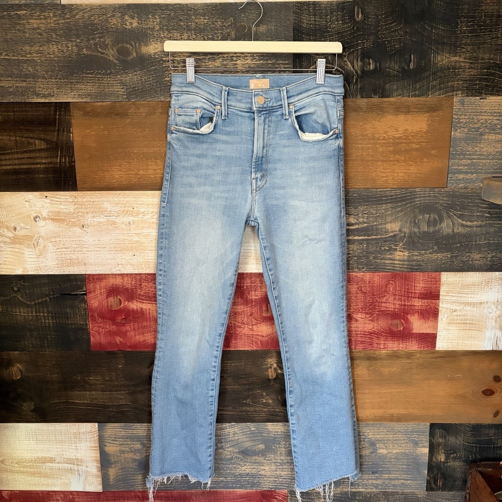 Womens Mother The Insider Crop Step Fray Bad Reputation Jeans Sz 28